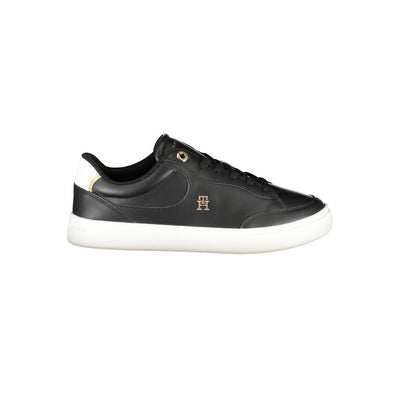 Tommy Hilfiger Black Leather Women Sneaker