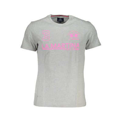 La Martina Grigio Cotton Men T-Shirt