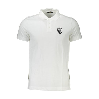 Cavalli Class White Cotton Men Polo Shirt