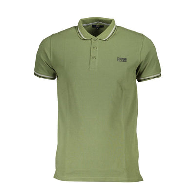 Cavalli Class Green Cotton Men Polo Shirt