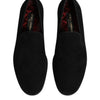 Dolce & Gabbana Black Suede Slip On Loafers Formal Shoes
