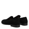Dolce & Gabbana Black Suede Slip On Loafers Formal Shoes