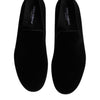 Dolce & Gabbana Black Velvet Slip On Loafers Formal Shoes