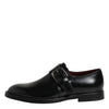 Dolce & Gabbana Black Leather Monk Strap Derby Formal Shoes