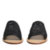 Dolce & Gabbana Black Monochrome Braided Raffia Slides Shoes