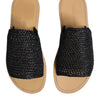 Dolce & Gabbana Black Monochrome Braided Raffia Slides Shoes