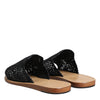 Dolce & Gabbana Black Monochrome Braided Raffia Slides Shoes