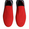 Dolce & Gabbana Red Logo Low Top Slip On Men Sneakers Shoes
