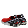 Dolce & Gabbana Red Logo Low Top Slip On Men Sneakers Shoes