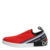 Dolce & Gabbana Red Logo Low Top Slip On Men Sneakers Shoes