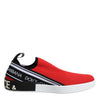Dolce & Gabbana Red Logo Low Top Slip On Men Sneakers Shoes