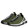 Dolce & Gabbana Green Black Slip On Sorrento Sneakers Shoes
