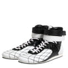 Dolce & Gabbana Black White Leather High Top Sneakers Shoes