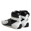 Dolce & Gabbana Black White Leather High Top Sneakers Shoes