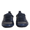 Dolce & Gabbana Dark Blue Leather Low Top Men Sneakers Shoes