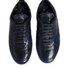 Dolce & Gabbana Dark Blue Leather Low Top Men Sneakers Shoes