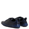 Dolce & Gabbana Dark Blue Leather Low Top Men Sneakers Shoes