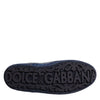 Dolce & Gabbana Dark Blue Leather Low Top Men Sneakers Shoes