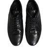 Dolce & Gabbana Black Exotic Leather Low Top Sneakers Shoes