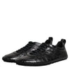 Dolce & Gabbana Black Exotic Leather Low Top Sneakers Shoes
