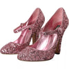Dolce & Gabbana Pink Sequin Mary Jane Pumps High Heels Shoes