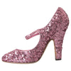 Dolce & Gabbana Pink Sequin Mary Jane Pumps High Heels Shoes