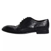 Dolce & Gabbana Dark Blue Leather Derby Wingtip Formal Shoes