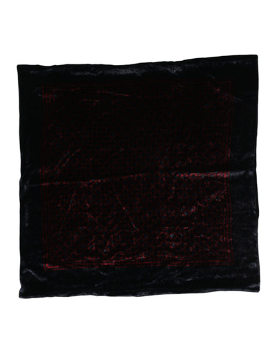 Dolce & Gabbana Black Red Viscose Square Men Foulard Scarf