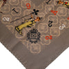 Dolce &amp; Gabbana – Brauner, quadratischer Foulard-Schal aus Seide mit Aufdruck