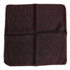 Dolce & Gabbana Maroon Black Printed Square Men Foulard Scarf