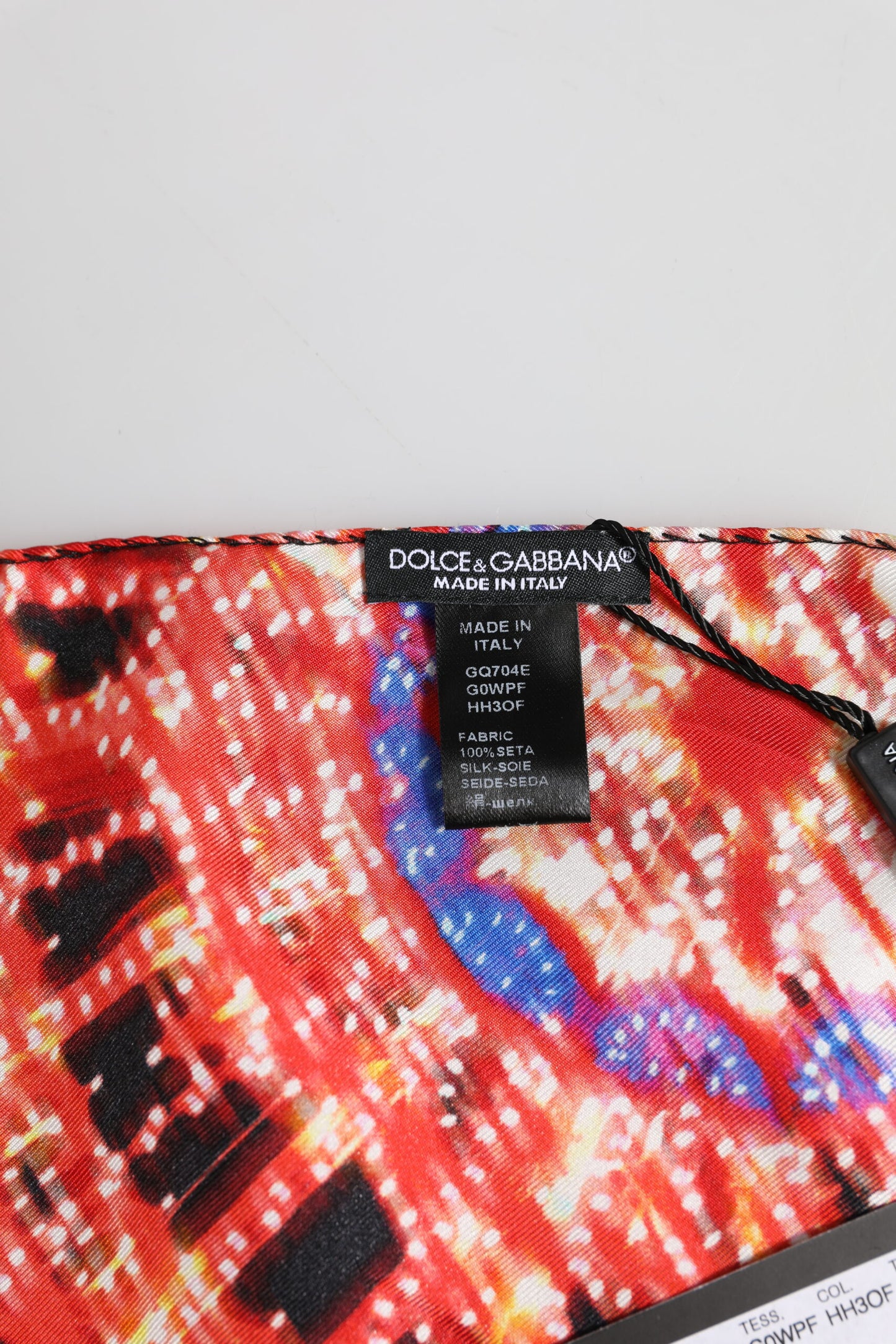 Dolce &amp; Gabbana – Schwarzer, quadratischer Foulard-Schal mit mehrfarbigem Print