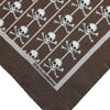 Dolce & Gabbana Brown Skull Silk Square Men Foulard Scarf