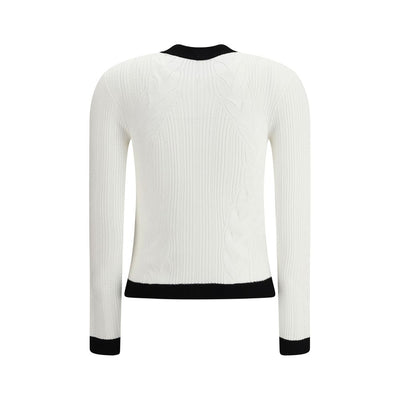 Balmain White Viscose Cardigan