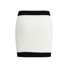 Balmain White Viscose Mini Skirt