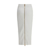 Balmain White Viscose Midi Skirt