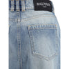 Balmain Blue Cotton Flared Jeans