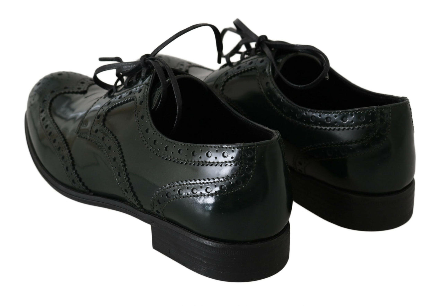 Dolce &amp; Gabbana – Grüne Broque-Oxford-Flügelschuhe aus Leder