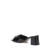 Valentino Garavani Black Calf Leather Bos Taurus Flat Sandals