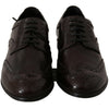 Dolce & Gabbana Brown Leather Broques Oxford Wingtip Shoes