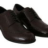 Dolce & Gabbana Brown Leather Broques Oxford Wingtip Shoes
