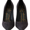 Dolce & Gabbana Gray Suede Leather Stiletto  Shoes Heels