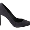 Dolce & Gabbana Gray Suede Leather Stiletto  Shoes Heels