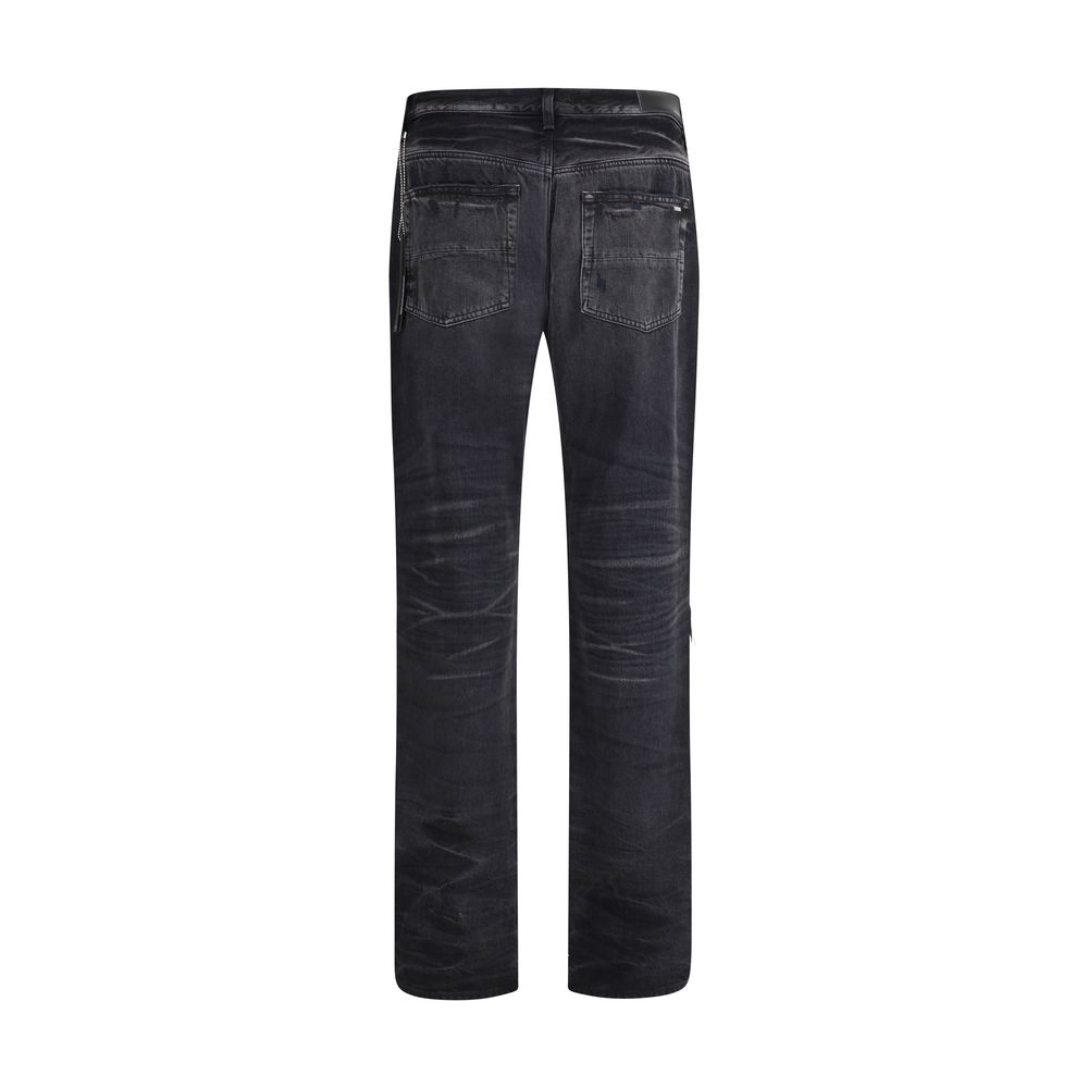 Amiri Schwarze Baumwolljeans mit geradem Bein