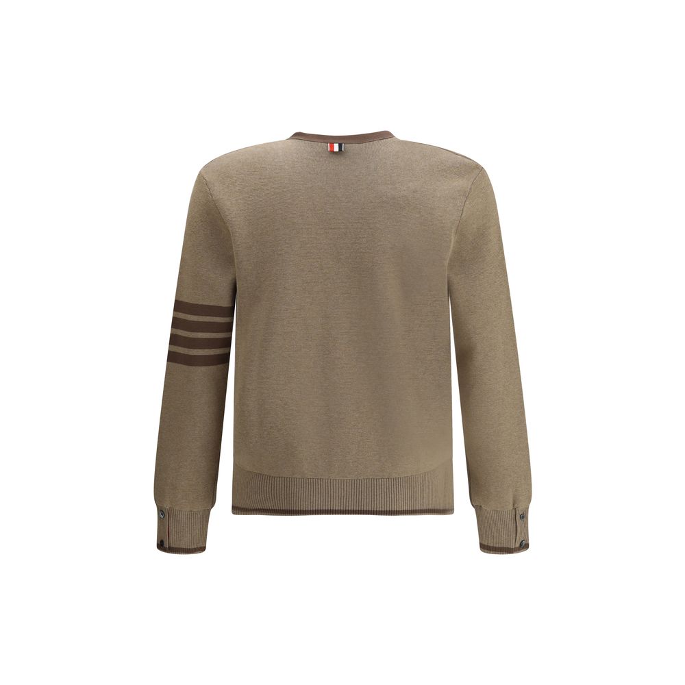 Thom Browne Strickjacke aus brauner Baumwolle