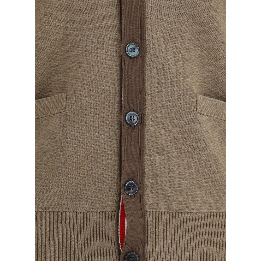 Thom Browne Strickjacke aus brauner Baumwolle
