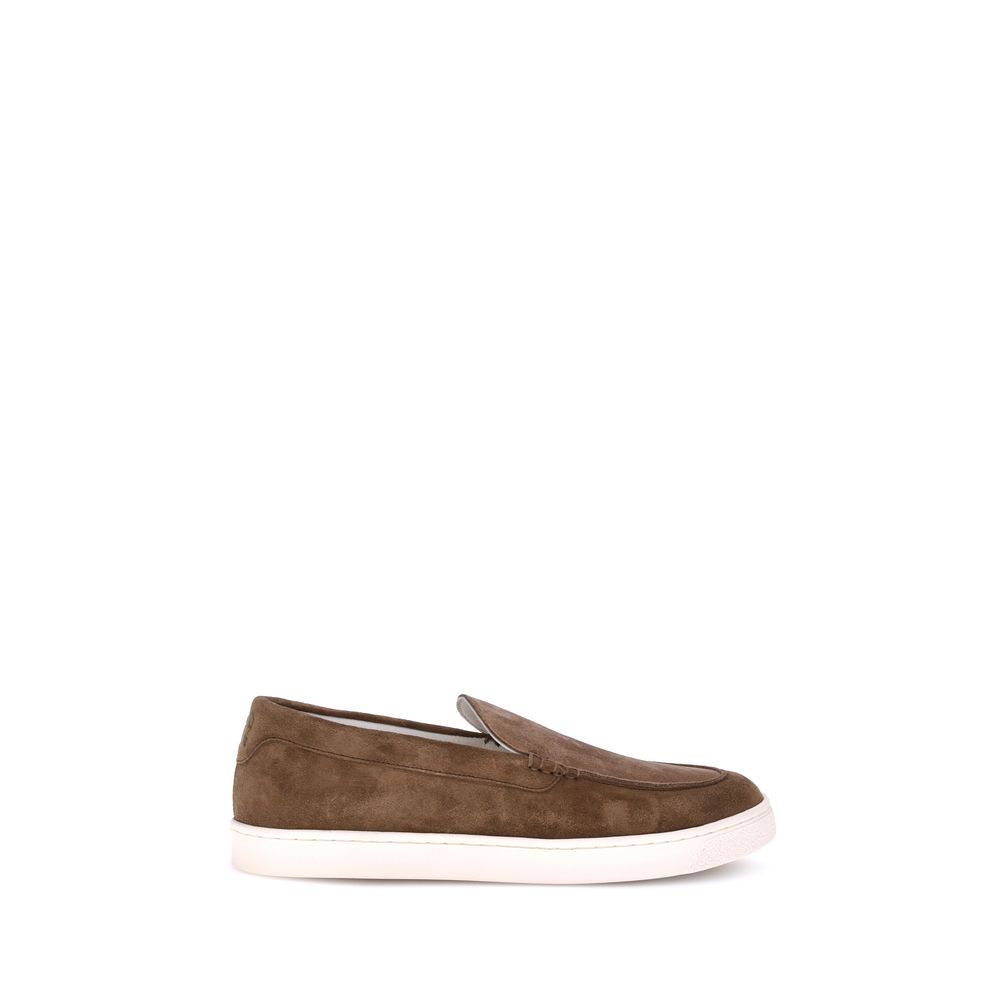 Brunello Cucinelli Bos Taurus Low-Top-Sneaker aus braunem Kalbsleder