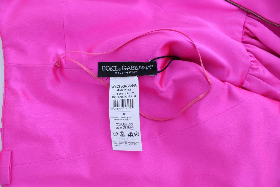 Dolce &amp; Gabbana – Langes Ballkleid aus rosa Seide
