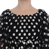 Dolce & Gabbana Black White Polka Dotted Ruffled Dress
