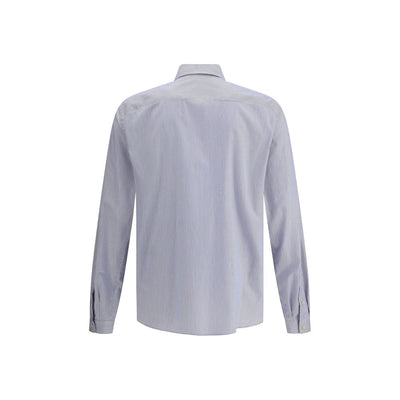 Valentino Blue Cotton Pattern Shirt