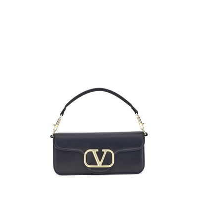Valentino Garavani Black Calf Leather Bos Taurus Shoulder Bag